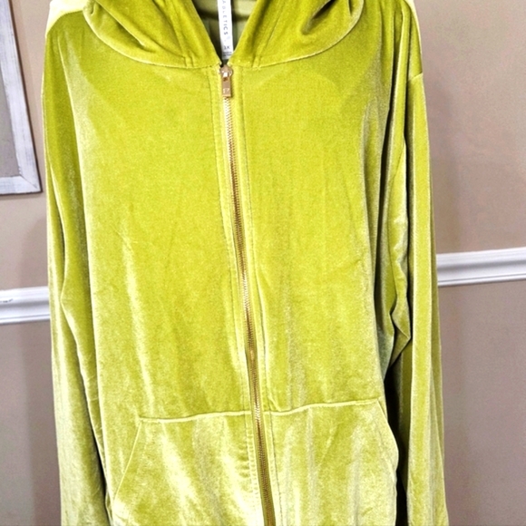 FABLETIC Lime Green Velvet Women's Jacket SIZE 3X NEW - Picture 5 of 7